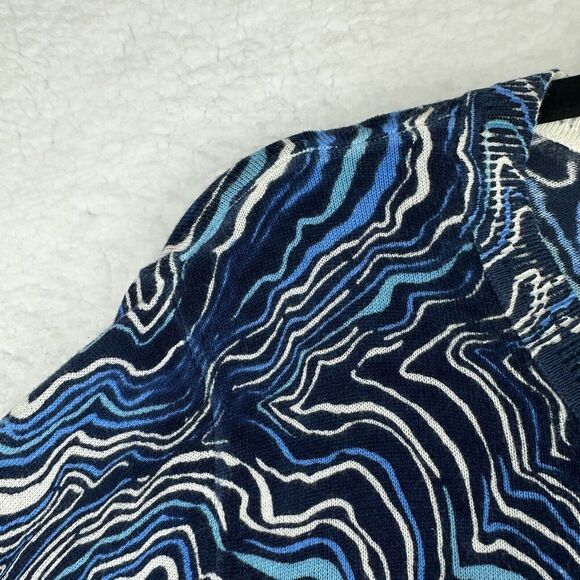 2/$30 Sejour Cardigan Sweater Womens 3X Blue Abstract Colorful Artsy Resortwear - Picture 4 of 10